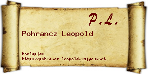Pohrancz Leopold névjegykártya